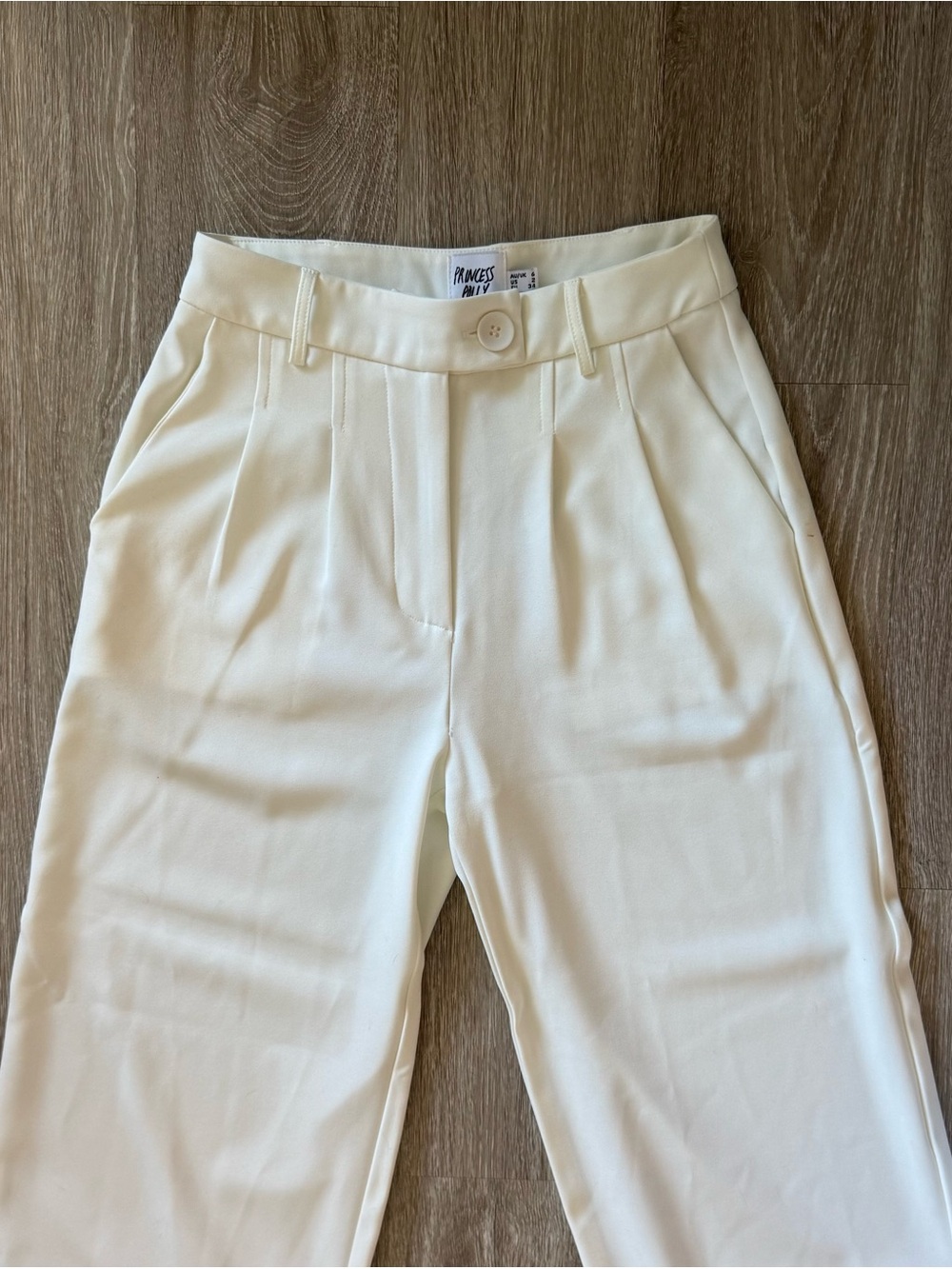 Prince White High-Waist Wide-Leg Trousers - Picture 2 of 10